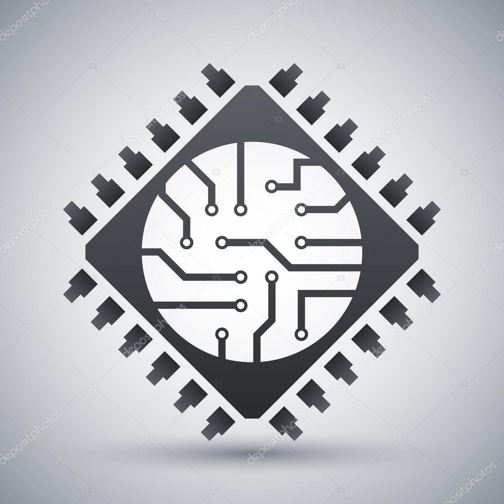 processor, microchip icon