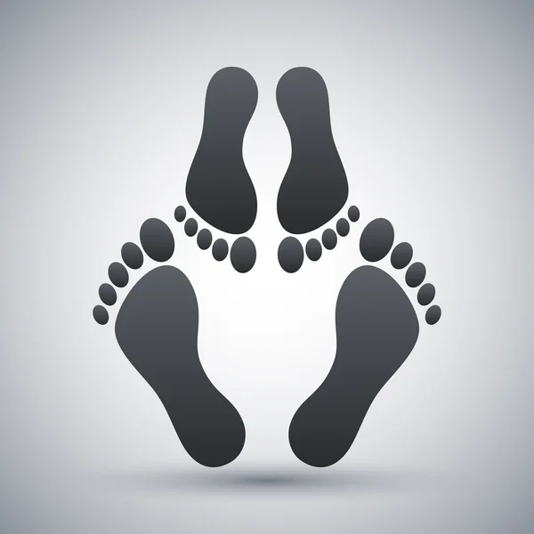 Footprints, couple icon — Stock Vector