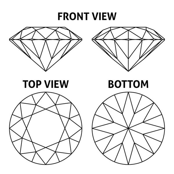 Diamante, ícones de gema —  Vetores de Stock