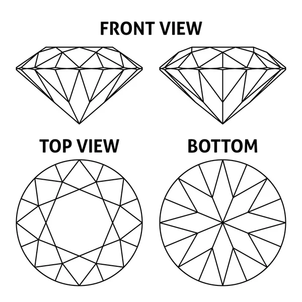 다이아몬드, 보석 아이콘 — 스톡 벡터