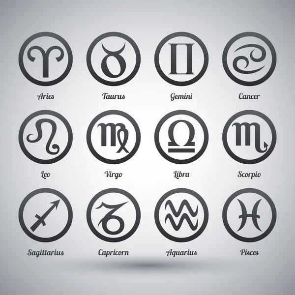 Zestaw znaków zodiaku. — Wektor stockowy