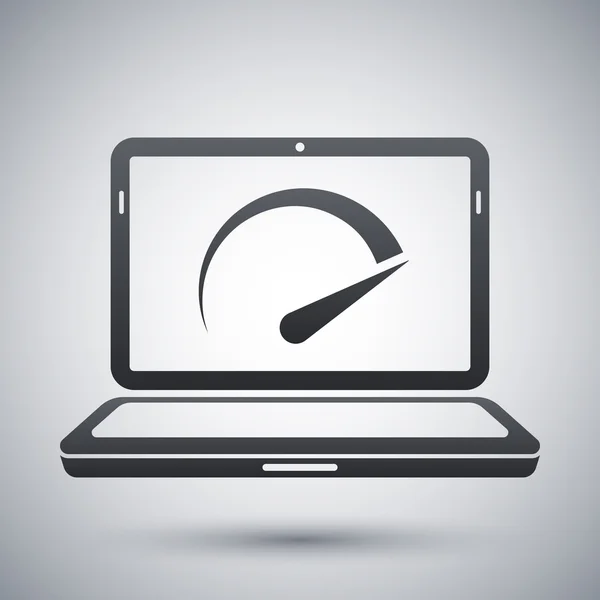 Speed test laptop icon — Stock Vector