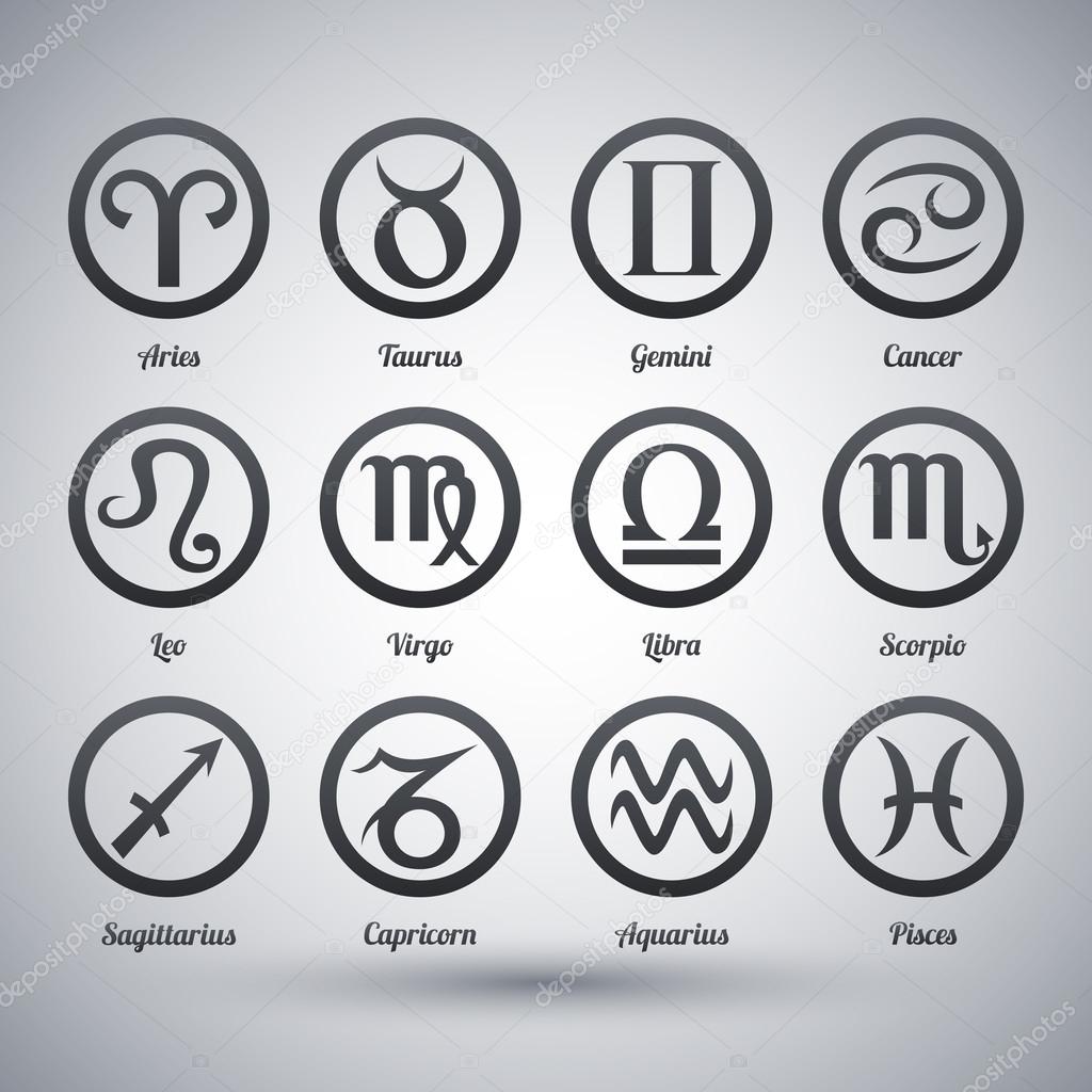 set of zodiac signs.