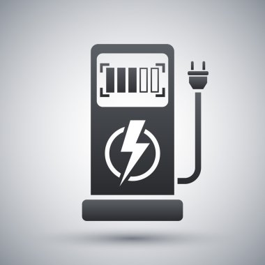 Şarj istasyonu elektrikli otomobil simgesi