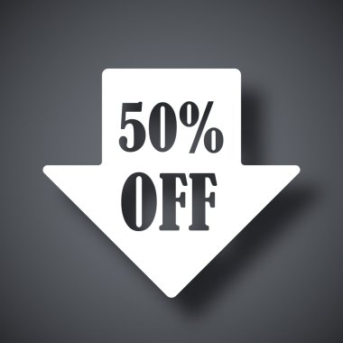 yüzde 50 satış bir ses etiketi simgesi