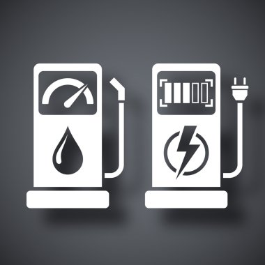 Gaz ve elektrik istasyonları simgesi