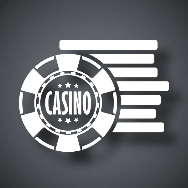 Icono de fichas de casino — Vector de stock