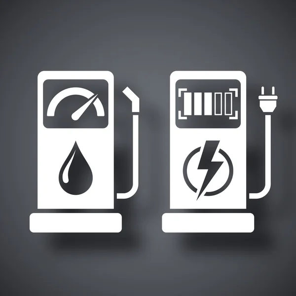 Icône Gaz et stations électriques — Image vectorielle