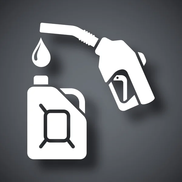 Bomba y bote de combustible, icono del vector — Vector de stock