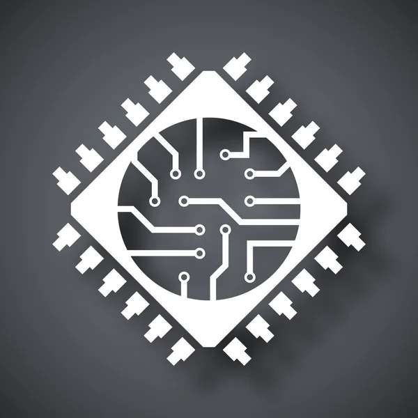 Mikrochip-Symbol für Prozessor — Stockvektor