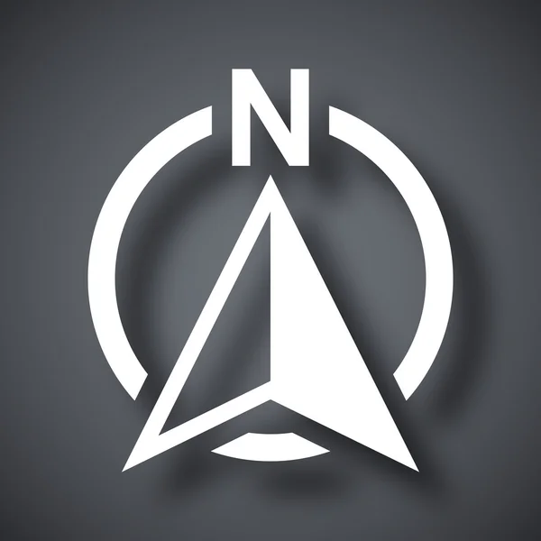Icono de brújula dirección norte — Vector de stock
