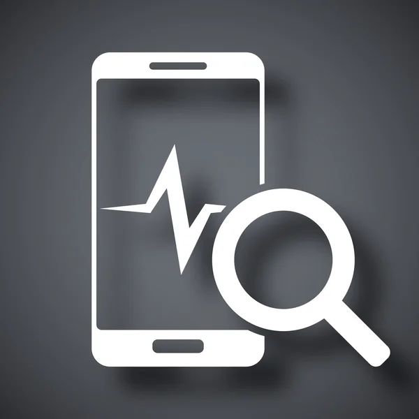 Smartphone diagnostiek pictogram, vector — Stockvector