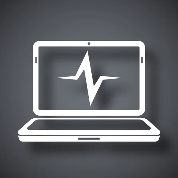 Ícone de diagnóstico de laptop —  Vetores de Stock
