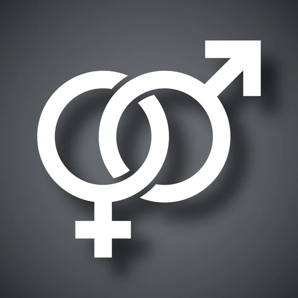 Sexo masculino e feminino símbolos — Vetor de Stock