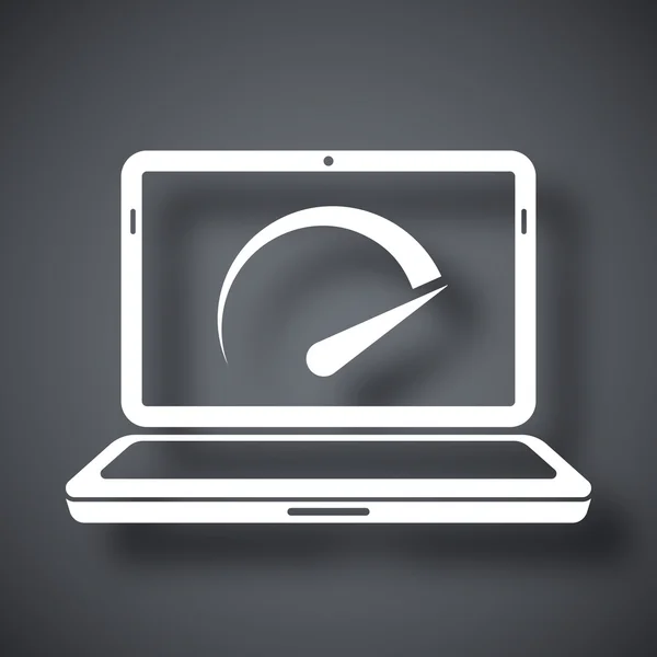 Laptop speed test icon — Stock Vector