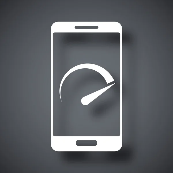 Icono de prueba de velocidad smartphone — Vector de stock