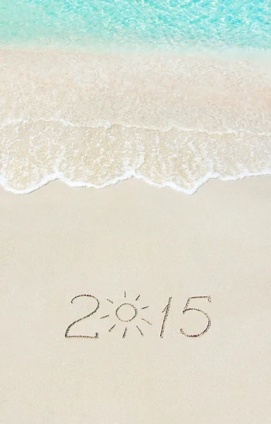 2015 год на пляже — стоковое фото