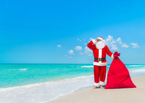 Santa Claus with  Christmas sack — Stock Photo, Image