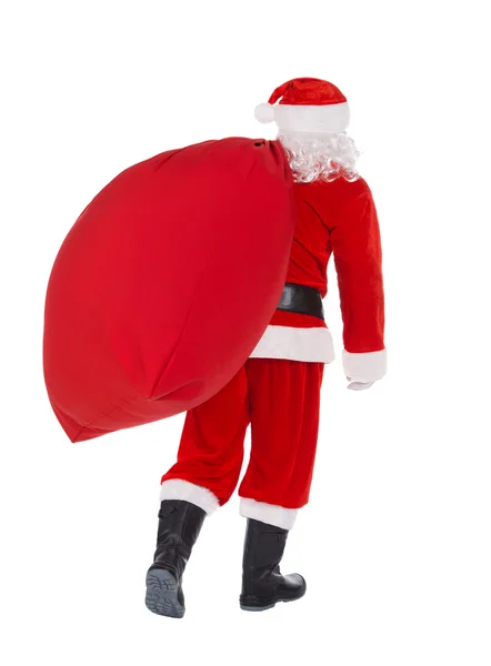 Santa claus met grote zak — Stockfoto