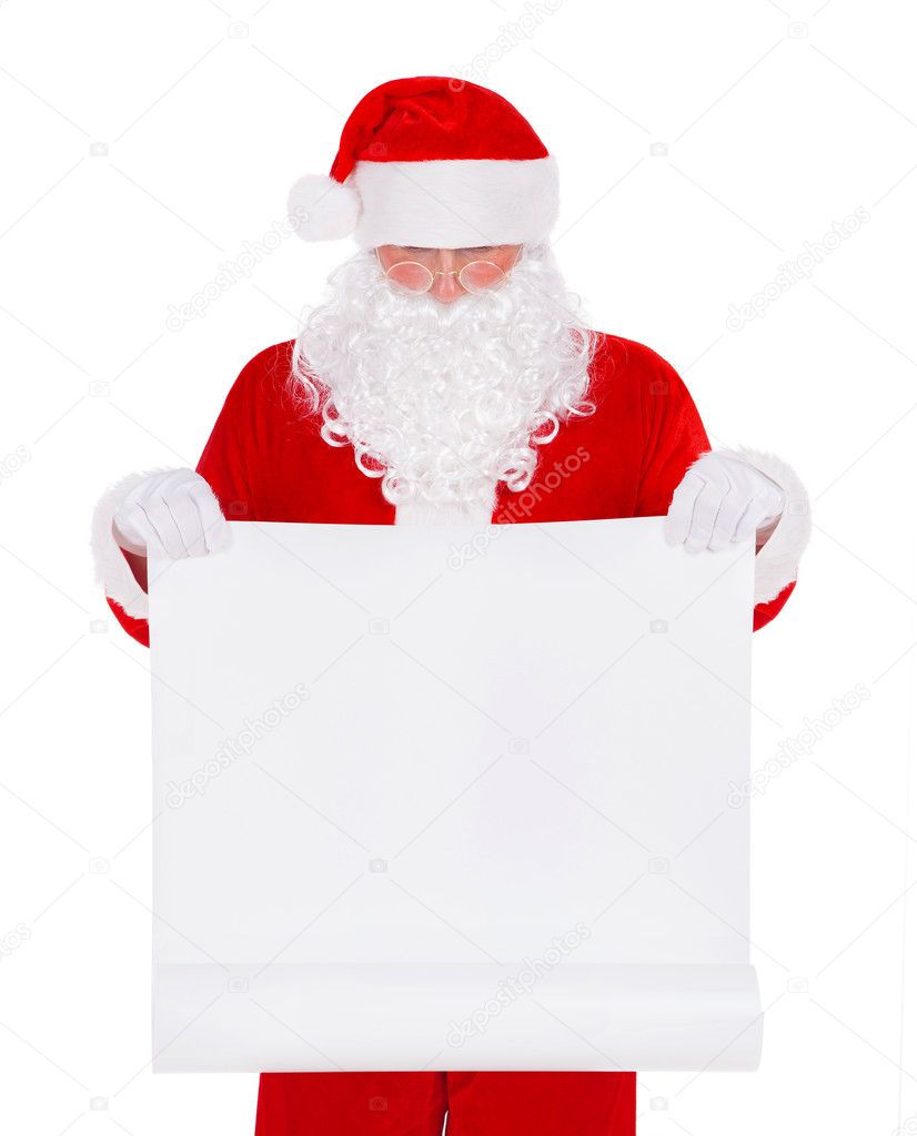 Santa Claus with empty poster