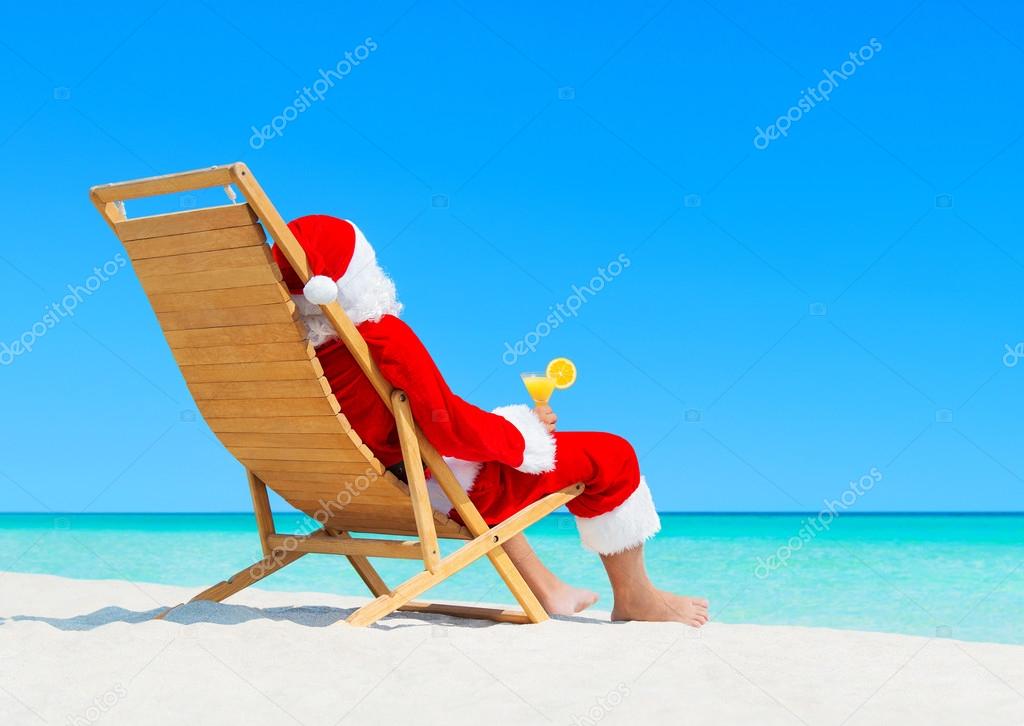 Christmas Santa Claus with cocktail