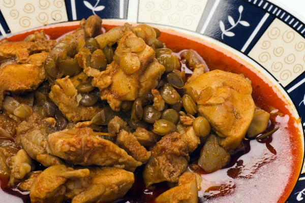 Estofado de pollo con lentejas — Foto de Stock