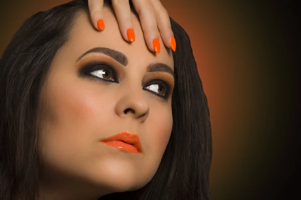 Oranje make-up — Stockfoto