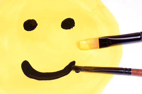 Målade stora smiley — Stockfoto