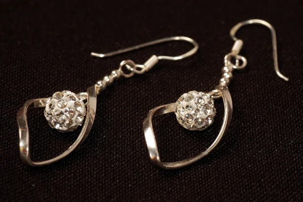 Silver Earrings Silver earrings — Stockfoto