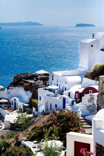 Yunanistan, Santorini-Ekim 3: deniz ve köy Oia görünümüne Top. EY