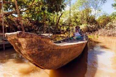 Ho Chi Minh, Vietnam - 15 Ocak 2016: Hayat Hochiminh (Saigon) Mekong Nehri Vietnam insanların. Saigon Vietnam büyük şehridir