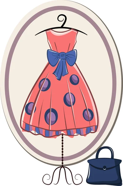 Carte de voeux avec robe — Image vectorielle