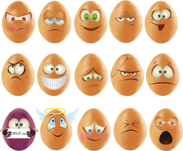 Smileys eggs emotions — Stock Vector