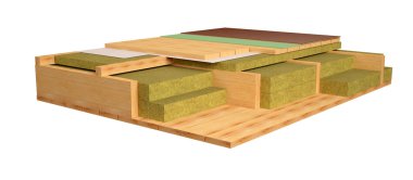 ahşap çerçeve ev kat görüntü 3D bilgisayar oluşturulan