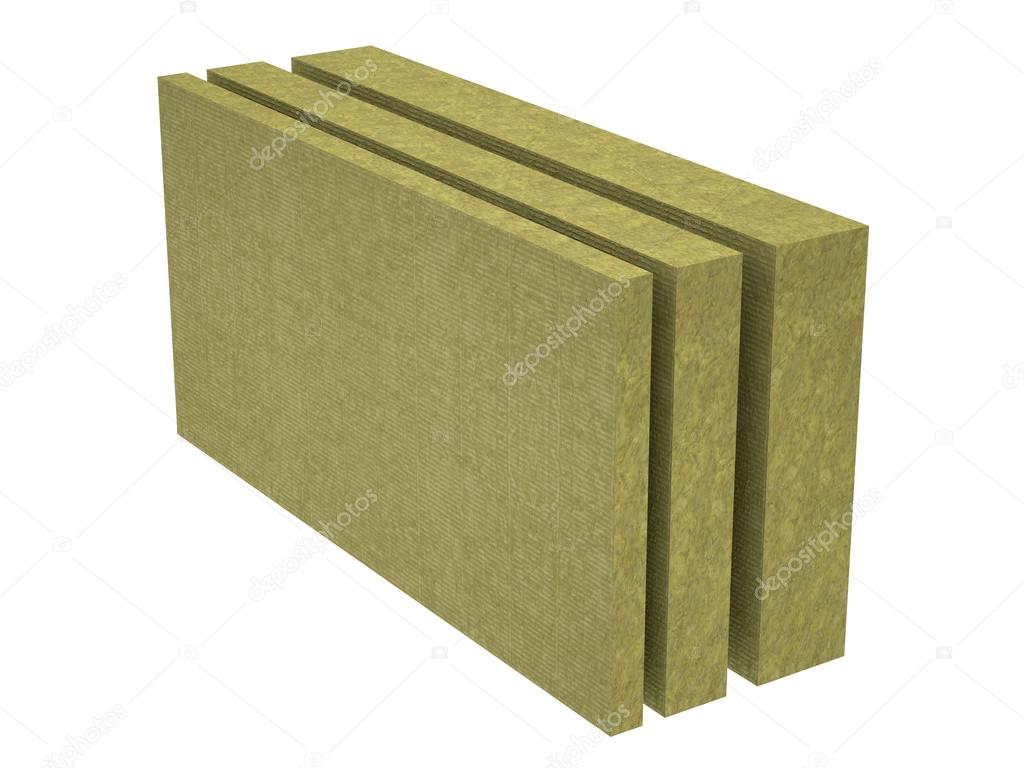 A stack of stone wool insulation