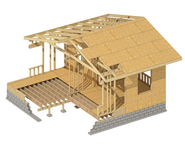 Yeni konut inşaat ev ahşap çerçeve.