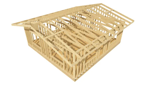 Dom budowa drewna — Zdjęcie stockowe