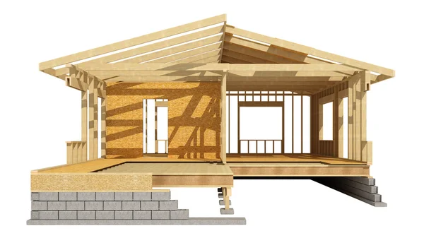 Estrutura de madeira em casa — Fotografia de Stock