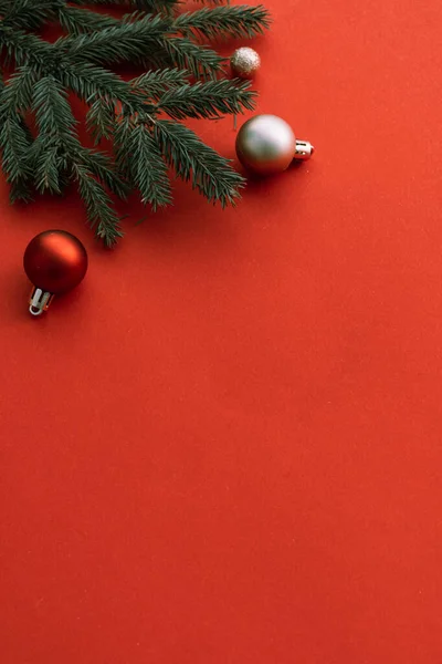 Zblízka Pohled Větev Jedle Vánoční Nálada Pozadí — Stock fotografie