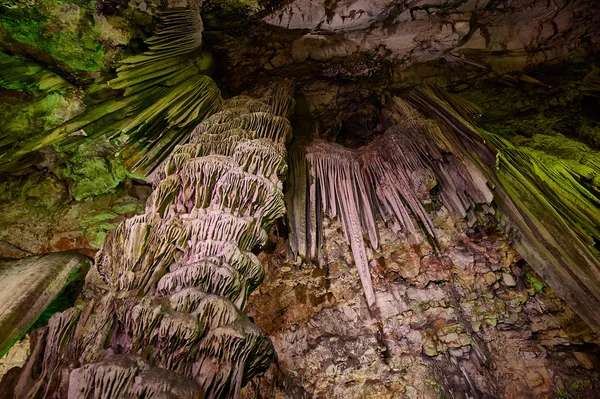 Stalactites inside of the St. Michaels cave in Gibralta — Stock Photo, Image