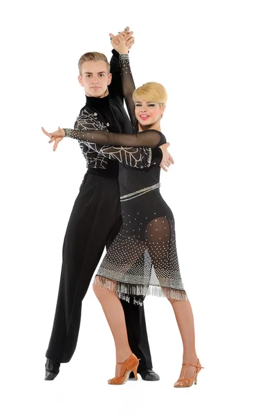 Beautiful couple in the active ballroom dance Stock Picture