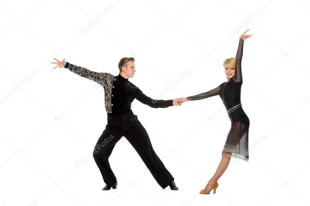 beautiful couple in the active ballroom dance