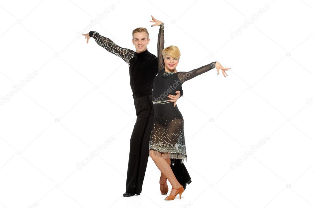 beautiful couple in the active ballroom dance