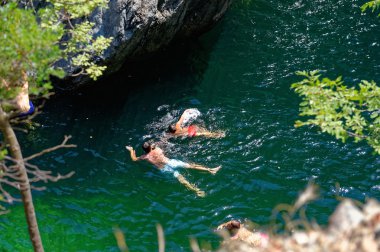 Şelalenin Samothraki Kuzey Yunanistan'da 