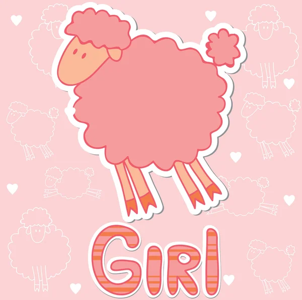 Sheep girl in pastel colors — Stock Vector