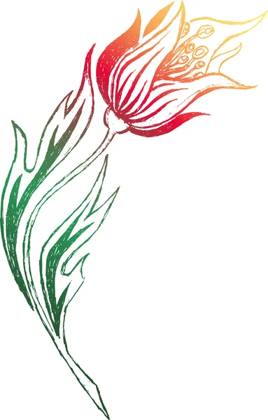 Tattoo flower hand-painted — Stock Vector