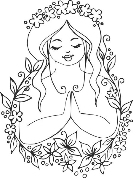 Çiçekli kız. Kontur