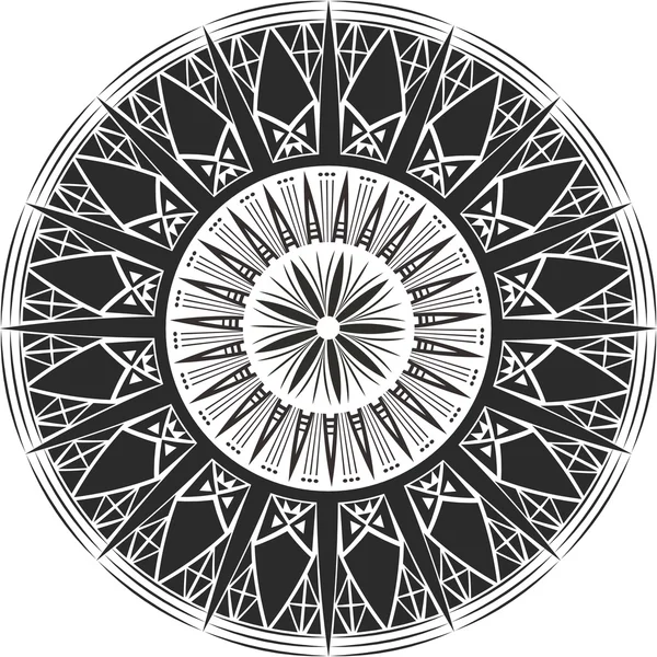 Tatuaggio Mandala. Forma cristallina . — Vettoriale Stock