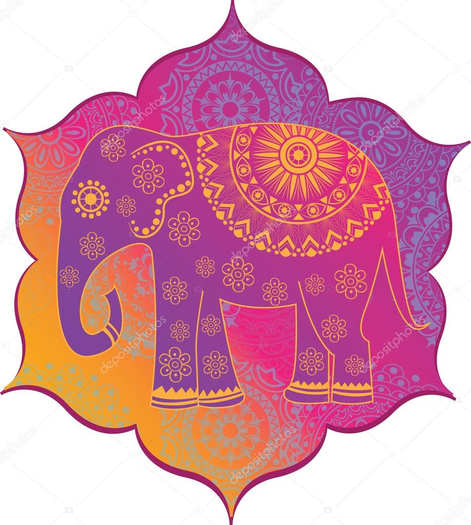 Indian elephant with texture