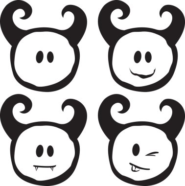 Farklı duygular şeytanla siluet